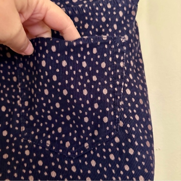 Madewell Skinny Corduroy Stretchy Jeans Navy and Beige Polkadot Size 25 - Picture 9 of 13